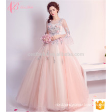 Korean ladies two piece floral chiffon sequence evening dresses party wear gowns for ladies